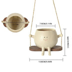 Hanging Planter Weather-Resistant Resin Integrated Hanger