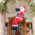 Hanging Santa Figurine Weather-Resistant Fabric Indoor Outdoor Easy-Hang