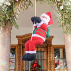 Hanging Santa Figurine Weather-Resistant Fabric Indoor Outdoor Easy-Hang