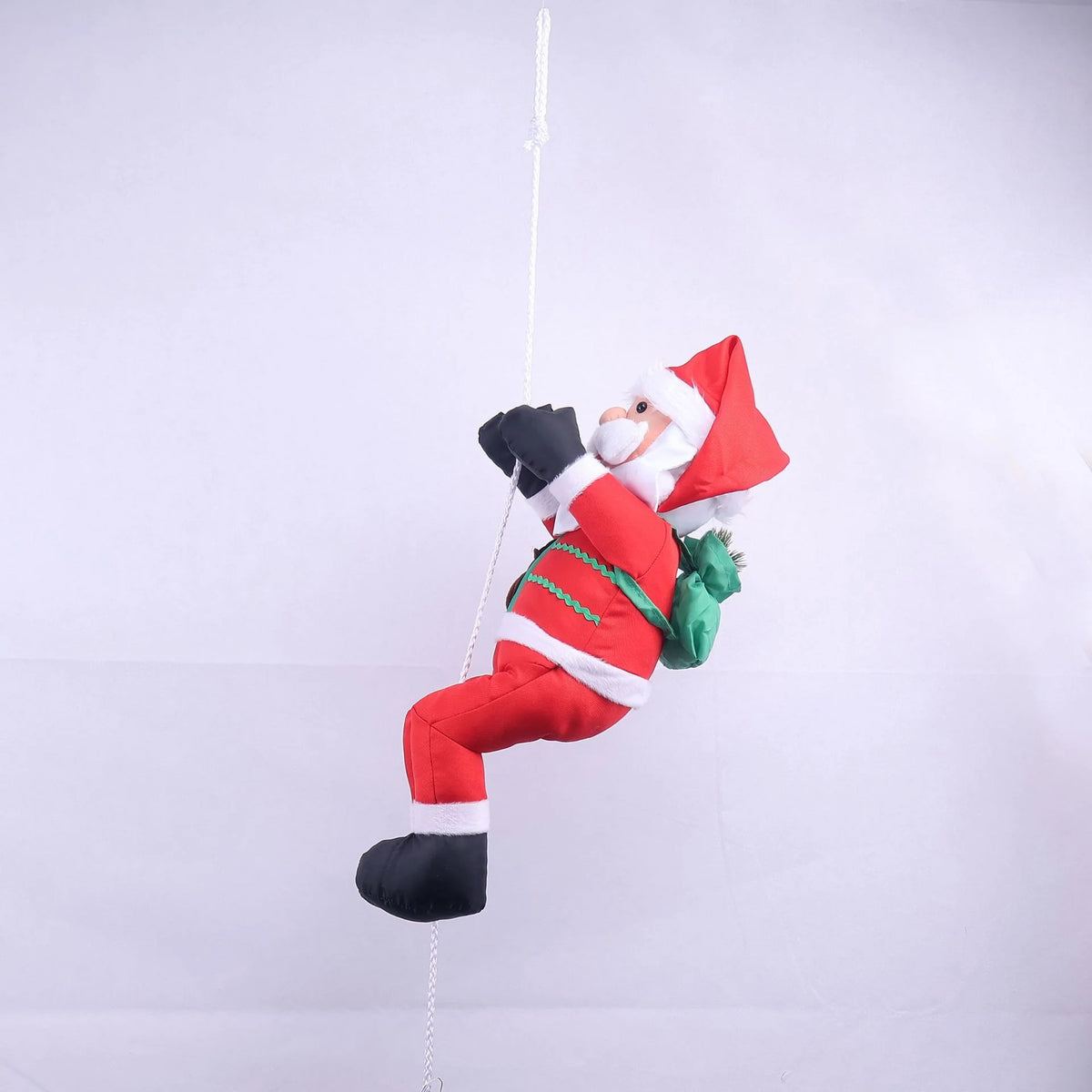 Hanging Santa Figurine Weather-Resistant Fabric Indoor Outdoor Easy-Hang