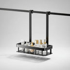 Hanging Shower Shelf Drill-Free Over-Glass Mount Aluminium Two-Tier