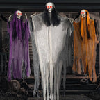 Hanging Skeleton Ghosts Red LED Fold-Flat Set of 3