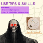 Hanging Skeleton Ghosts Red LED Fold-Flat Set of 3