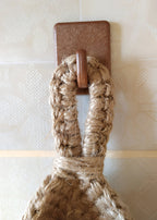 Hanging Storage Basket Handcrafted Jute & Adjustable Cord