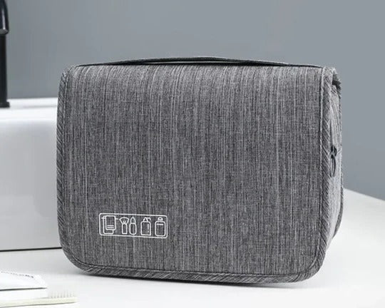Hanging Toiletry Bag Foldable Zippered Compartments