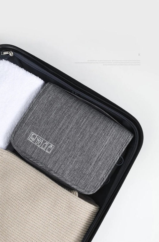 Hanging Toiletry Bag Foldable Zippered Compartments