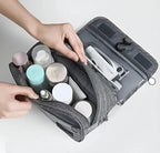 Hanging Toiletry Bag Foldable Zippered Compartments