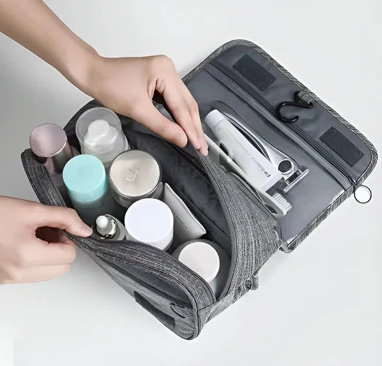 Hanging Toiletry Bag Foldable Zippered Compartments