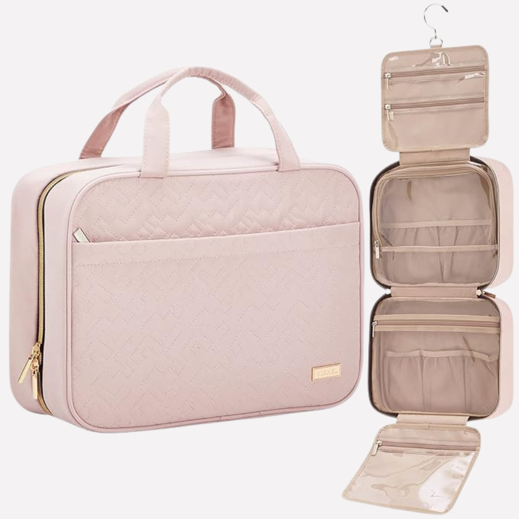 Hanging Toiletry Organizer Multiple Compartments & Mesh Pockets