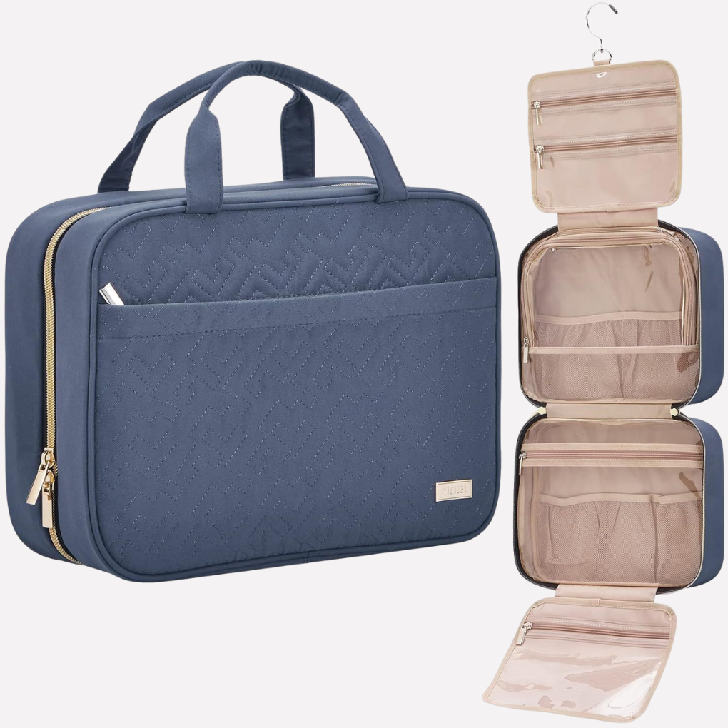 Hanging Toiletry Organizer Multiple Compartments & Mesh Pockets