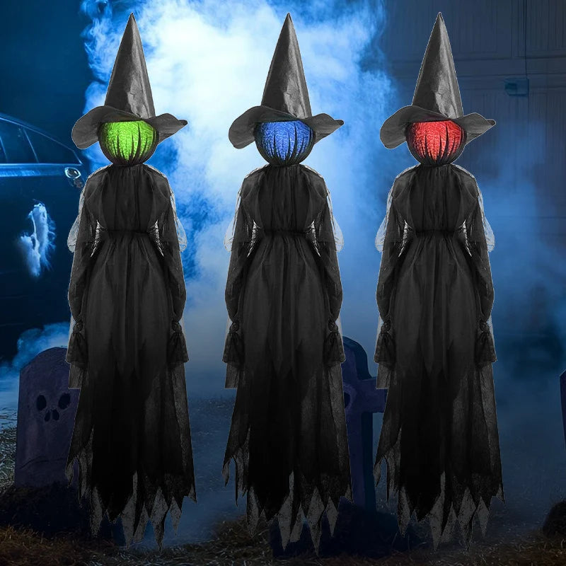 Hanging Witch Decoration Realistic Tulle Dress Weather-Resistant