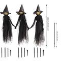 Hanging Witch Decoration Realistic Tulle Dress Weather-Resistant