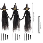 Hanging Witch Decoration Realistic Tulle Dress Weather-Resistant