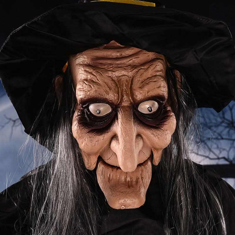 Hanging Witch Doll Life-Size Red LED Eyes & Sounds