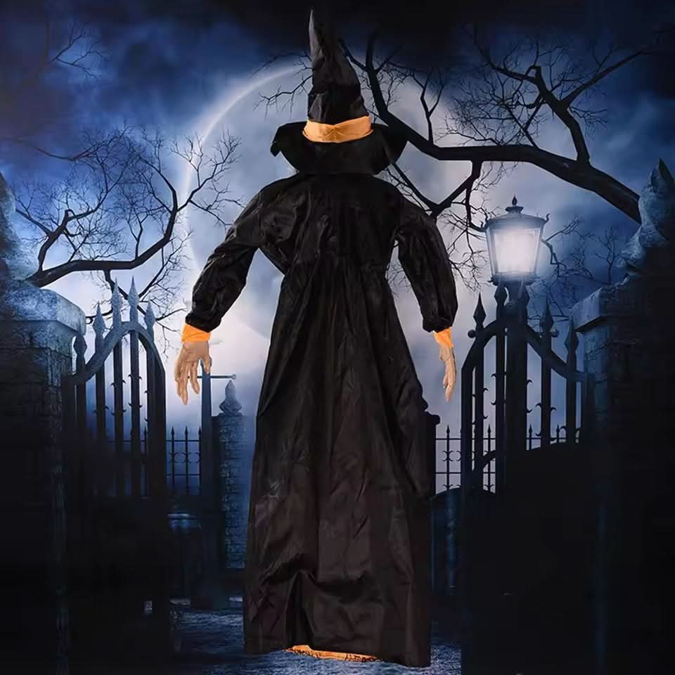 Hanging Witch Doll Life-Size Red LED Eyes & Sounds
