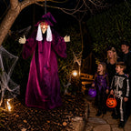 Hanging Witch Doll Life-Size Red LED Eyes & Sounds