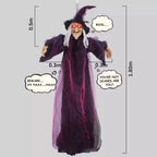 Hanging Witch Doll Life-Size Red LED Eyes & Sounds