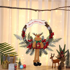 Hanging Wreath Santa & Holly Artificial Pine