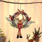 Hanging Wreath Santa & Holly Artificial Pine