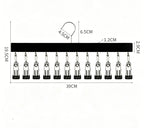 Hat Organizer Wooden Wall-Mounted 12 Stainless Steel Clips