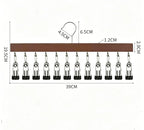 Hat Organizer Wooden Wall-Mounted 12 Stainless Steel Clips