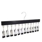Hat Organizer Wooden Wall-Mounted 12 Stainless Steel Clips