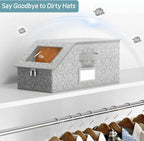 Hat Storage Boxes Holds 24 Hats Stackable Clear PVC Window