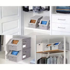 Hat Storage Boxes Holds 24 Hats Stackable Clear PVC Window