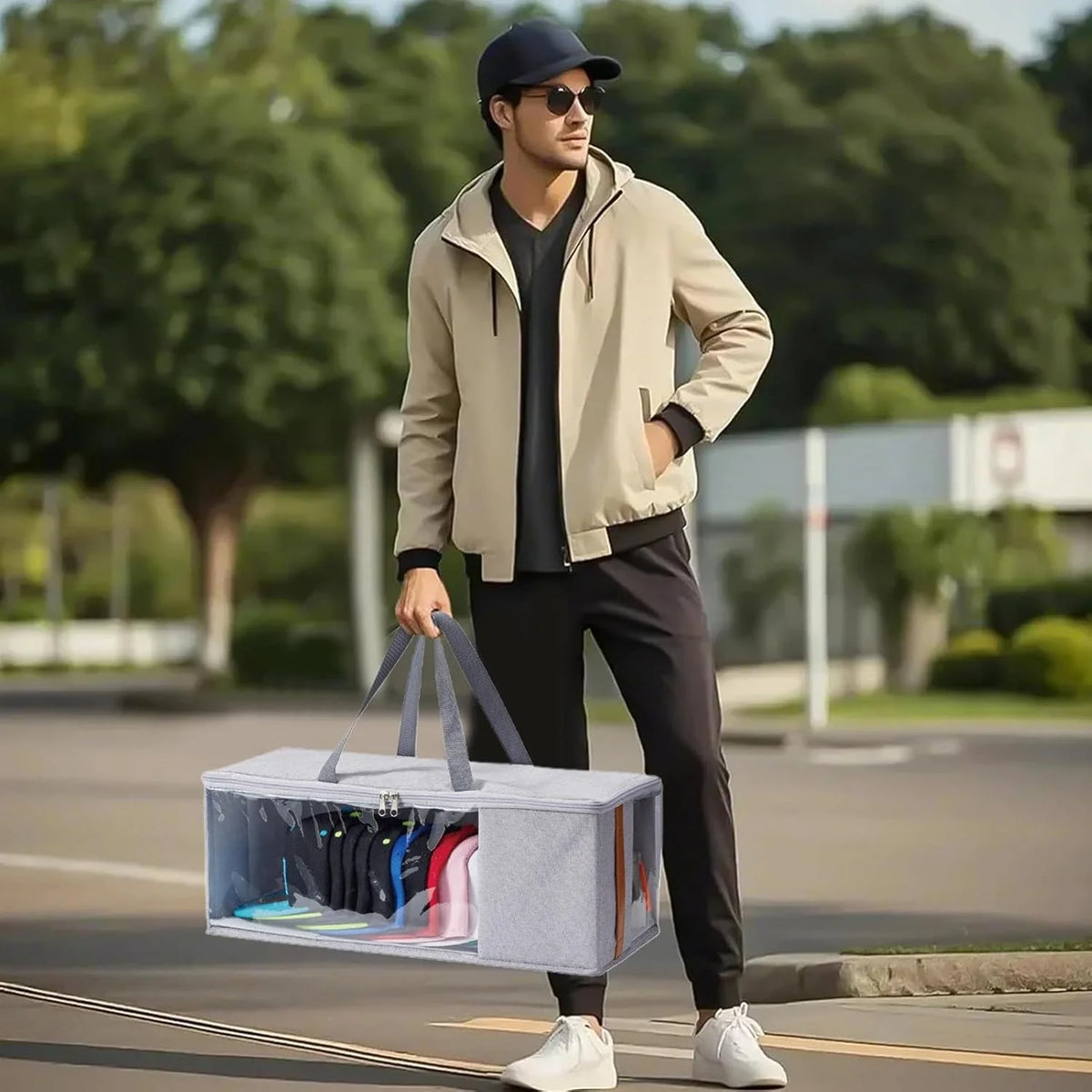 Hat Storage Case Breathable Mesh Holds Up To 35