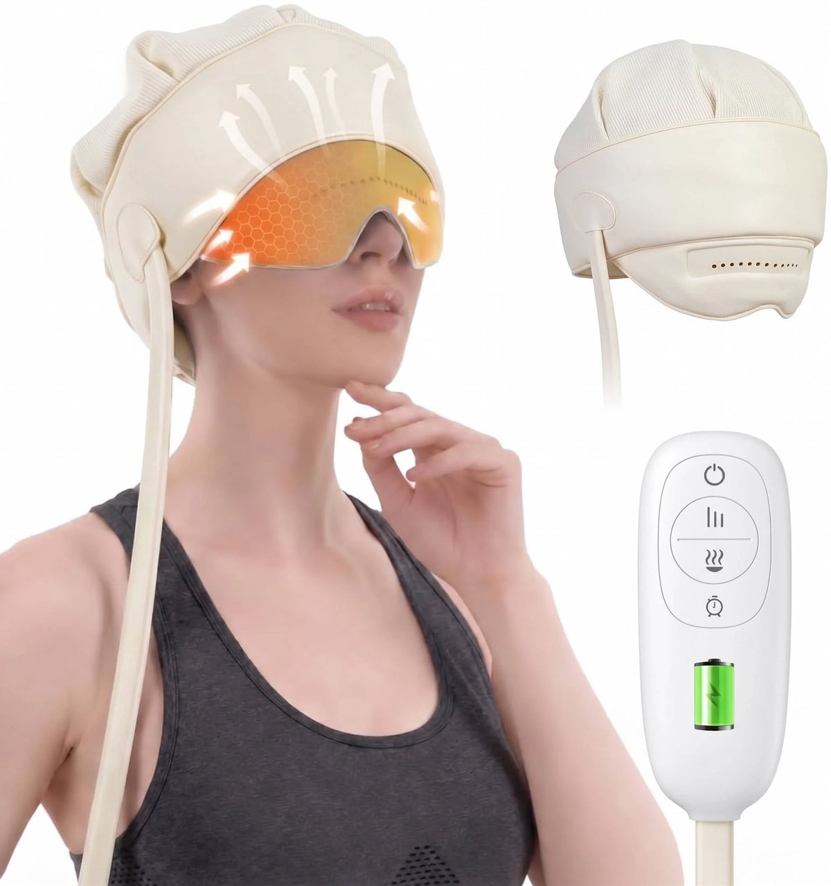 Head & Eye Massager 6-Zone Heated Air Massage Rechargeable