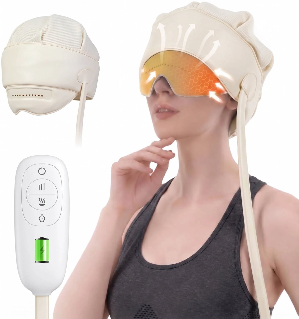 Head & Eye Massager 6-Zone Heated Air Massage Rechargeable