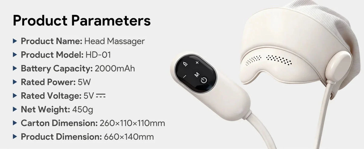 Head & Eye Massager Six-Zone Heated Visor