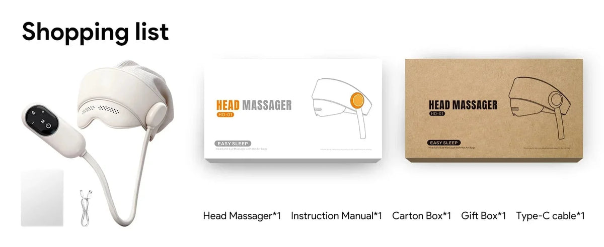 Head & Eye Massager Six-Zone Heated Visor