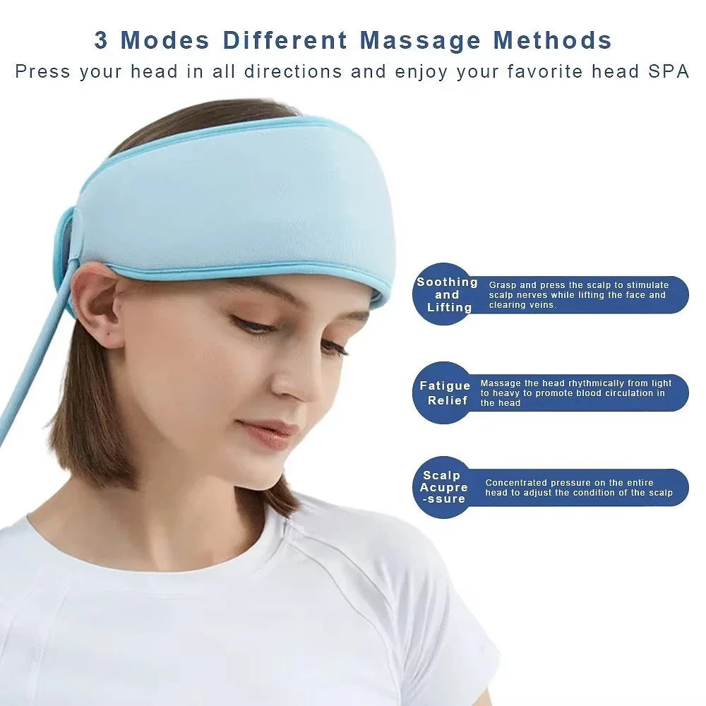 Head Massager Wireless Six-Zone Airbags Adjustable Heat