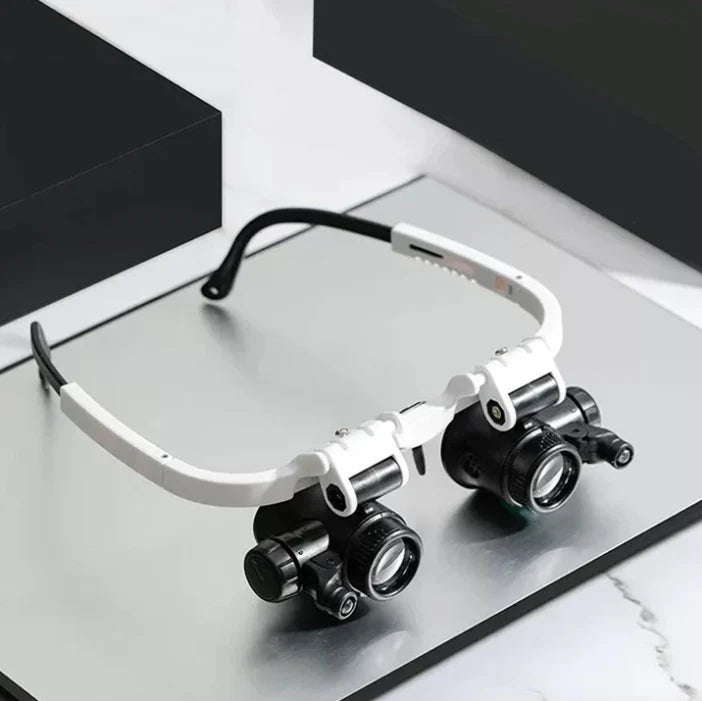 Head-Mounted Magnifying Glasses LED Light & 3 Magnification Settings
