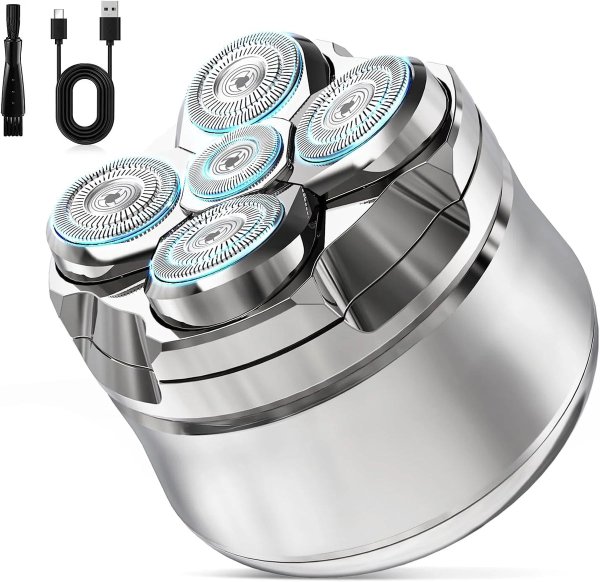 Head Shaver Magnetic 5D Heads Waterproof 120 Min Runtime