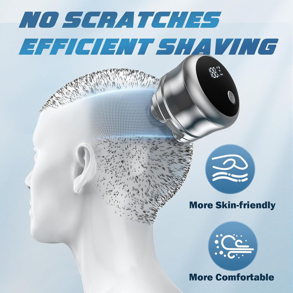 Head Shaver Magnetic 5D Heads Waterproof 120 Min Runtime