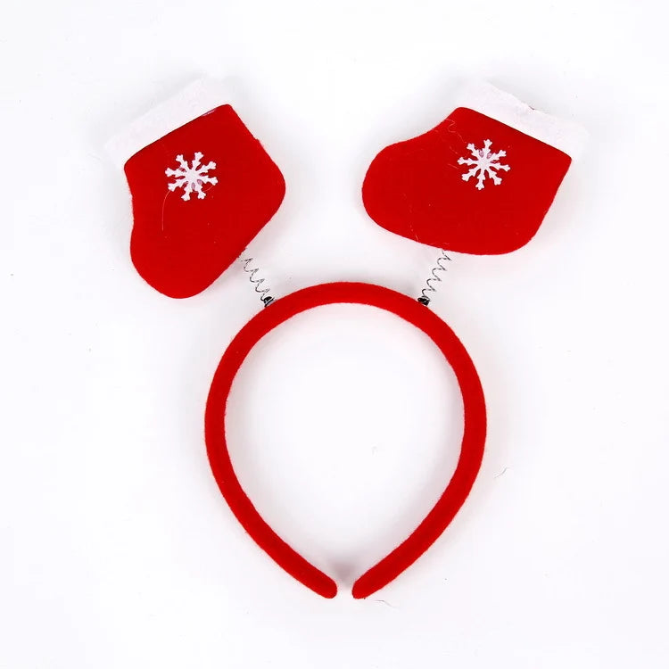Headband Christmas Santa Figurines & Sparkling Bows