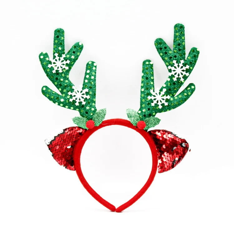 Headband Christmas Santa Figurines & Sparkling Bows