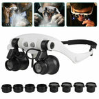 Headband Magnifier 10-25X Adjustable LED & Interchangeable Lenses
