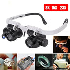 Headband Magnifying Glasses LED Light & Interchangeable Lenses