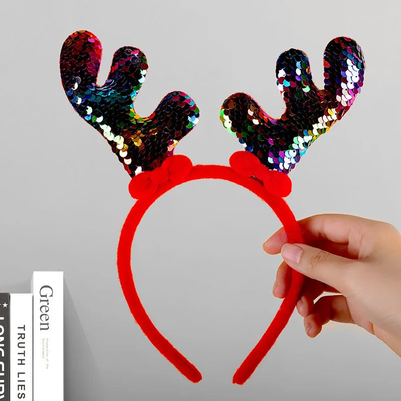 Headband Reindeer Antlers Soft Felt & Flexible Fit