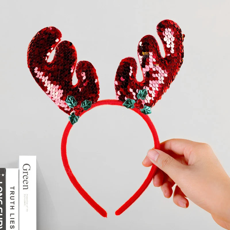 Headband Reindeer Antlers Soft Felt & Flexible Fit