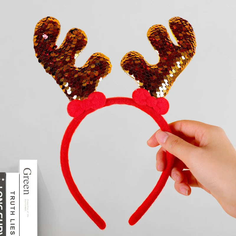 Headband Reindeer Antlers Soft Felt & Flexible Fit