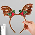 Headband Reindeer Antlers Soft Felt & Flexible Fit