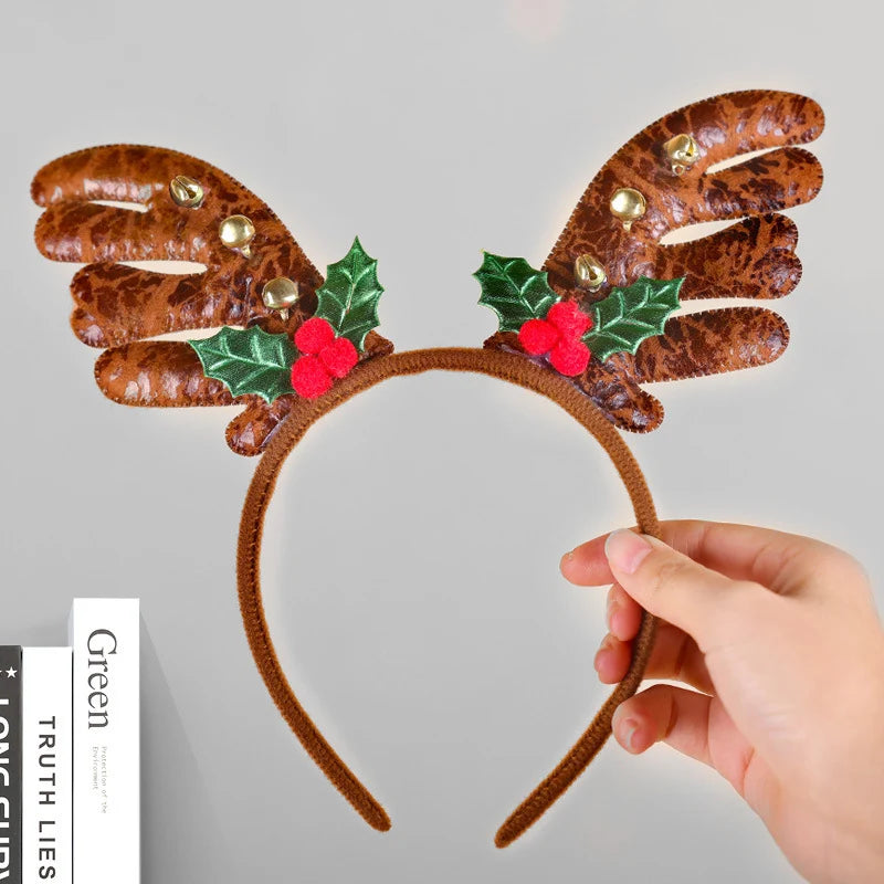 Headband Reindeer Antlers Soft Felt & Flexible Fit