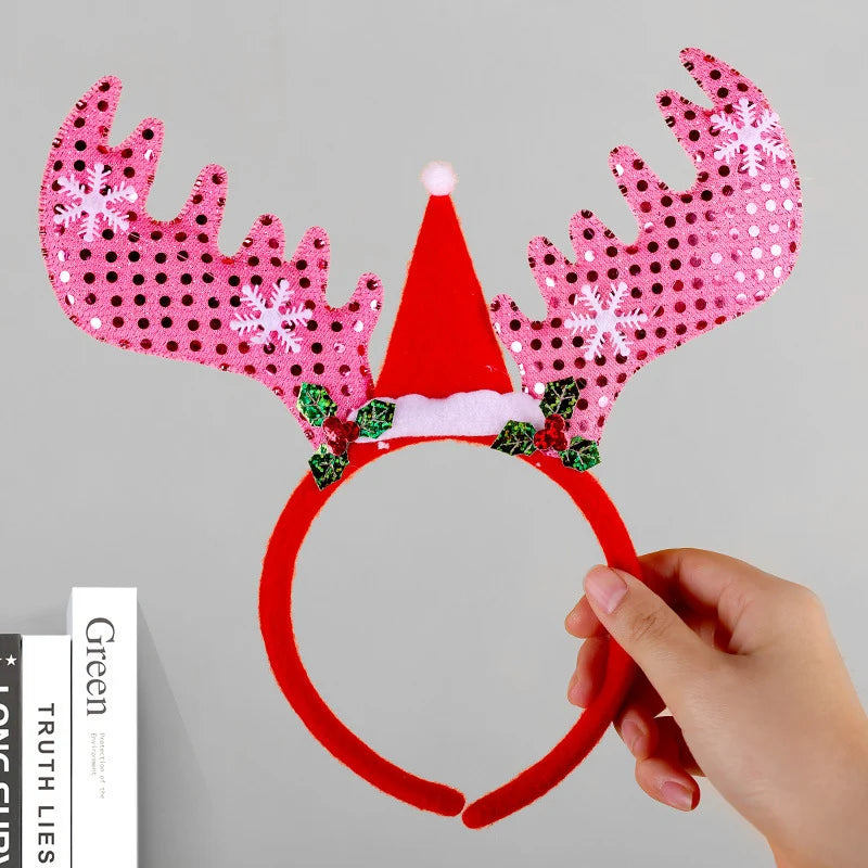 Headband Reindeer Antlers Soft Felt & Flexible Fit