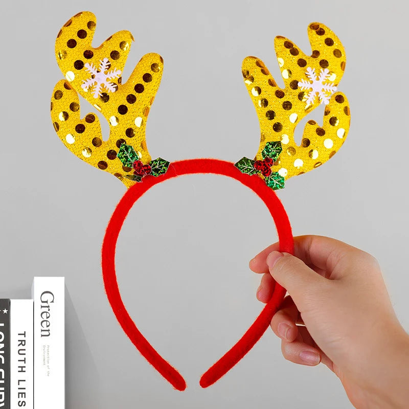 Headband Reindeer Antlers Soft Felt & Flexible Fit