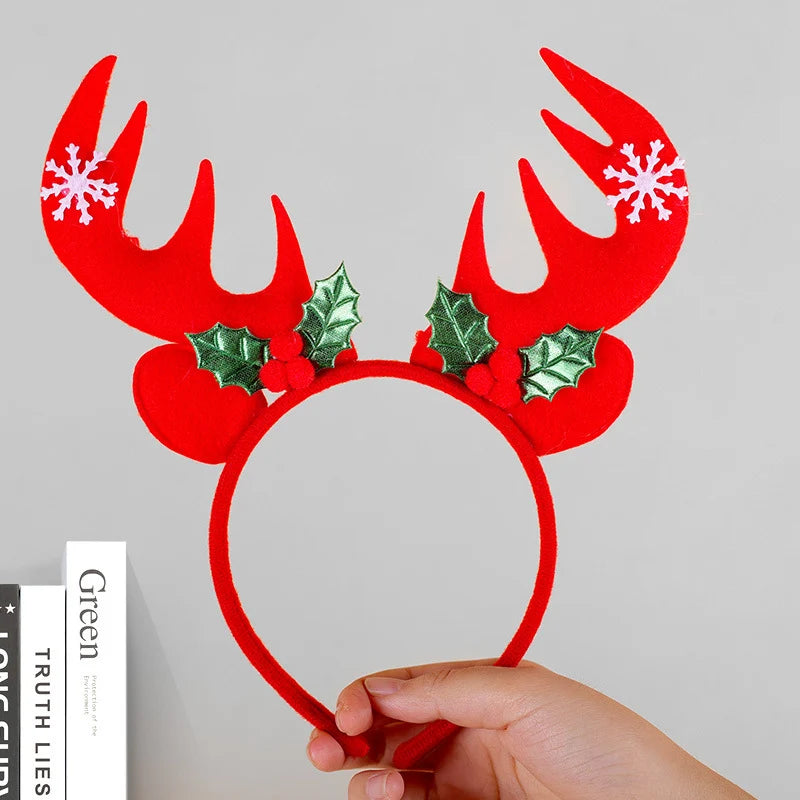 Headband Reindeer Antlers Soft Felt & Flexible Fit
