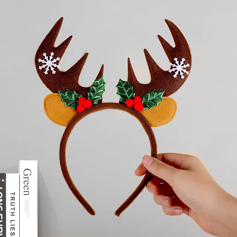 Headband Reindeer Antlers Soft Felt & Flexible Fit